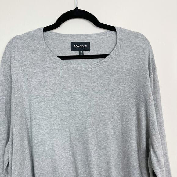 New Bonobos Slim Fit Cotton Crew Neck Sweater XXLarge Heather Gray Lightweight - Picture 3 of 6